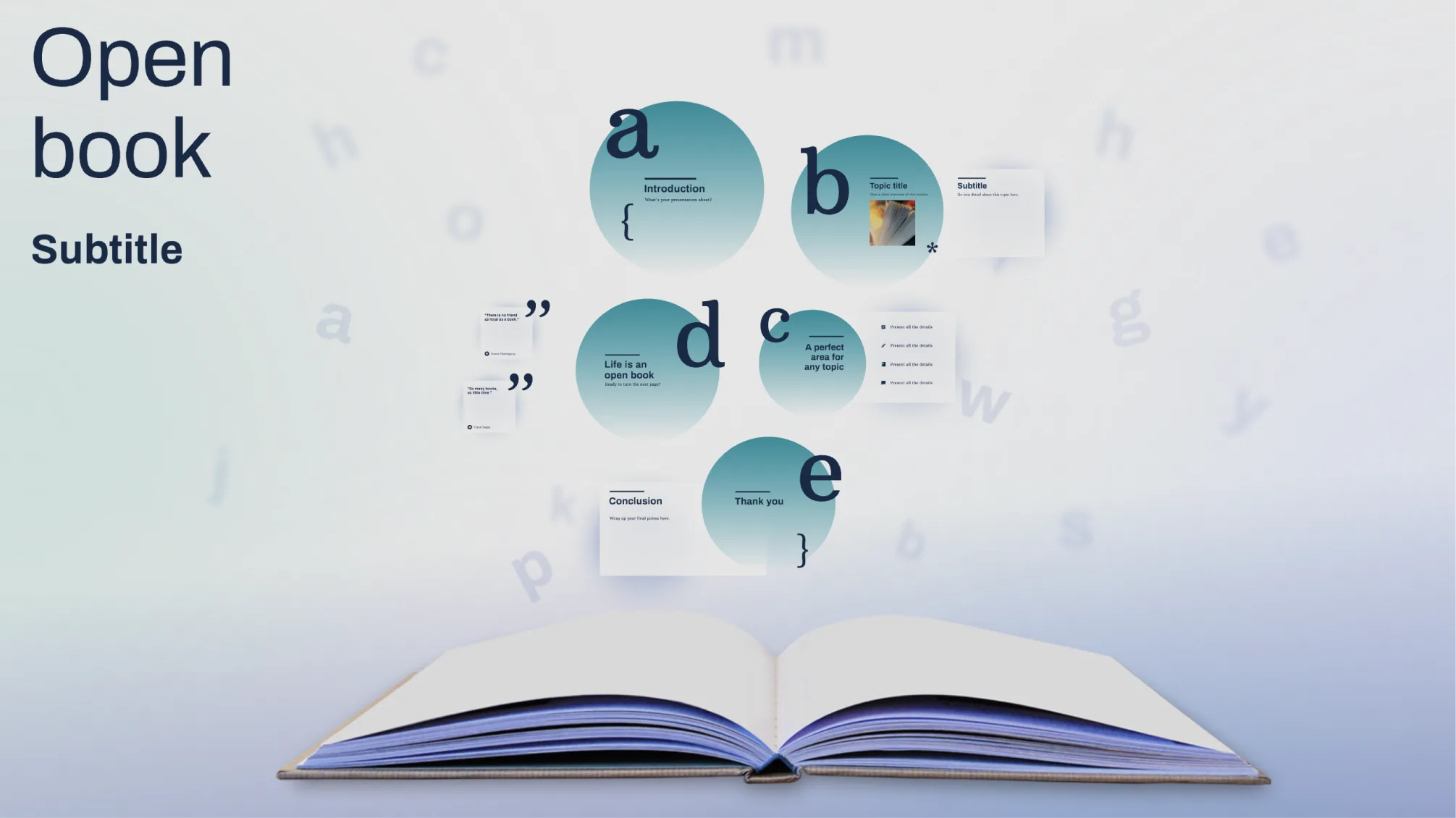 Open Canvas example — open book layout